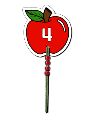 Apple and Bead Counting Fine Motor Activity