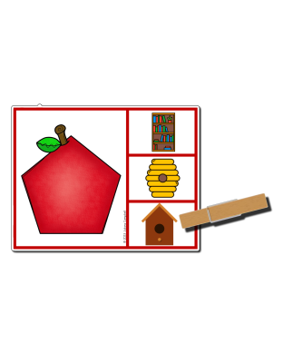 Apple Shapes Clip Cards - Advanced