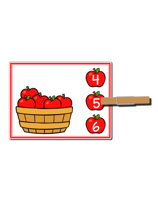 Apple Counting Clip Cards