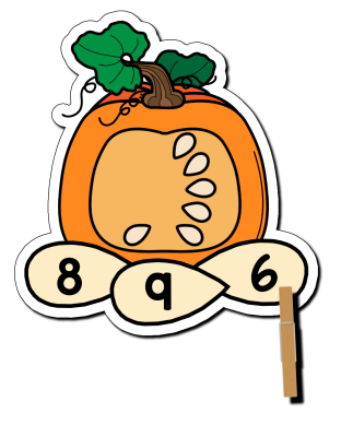 Pumpkin Seed Counting Clip Cards