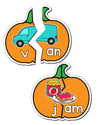 Onset and Rime - Pumpkin Puzzle Match Up