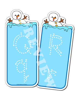 Melting Snowman Alphabet Tracing Strips