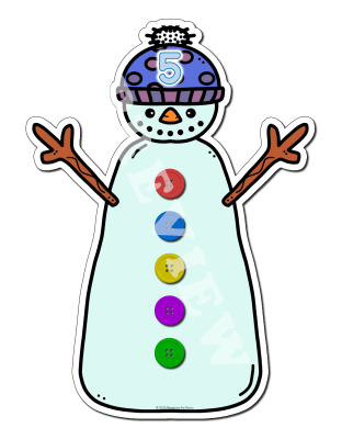 Snowman Button Counting Activity