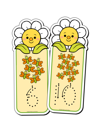 Spring Number Tracing Strips