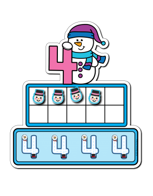 Snowman Ten-Frame Counting &amp; Number Tracing Game (1-10)