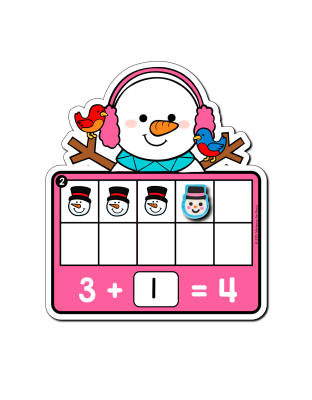 Snowman Ten-Frame Missing Addend Game