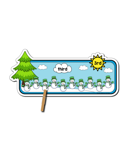 Snowman Line-Up: Ordinal Numbers 1st-10th